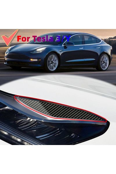 Choice common black Car Front Headlight Eyebrow Eyelid Lid Trim Lamp Cover Sticker for Tesla Model 3 Model