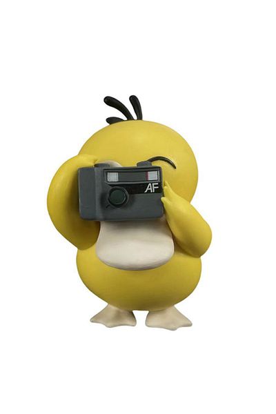 Choice about 10cm Psyduck with camera Anime Pokemon Psyduck Take Pictures Cute Doll Action Figure Vinyl Fig