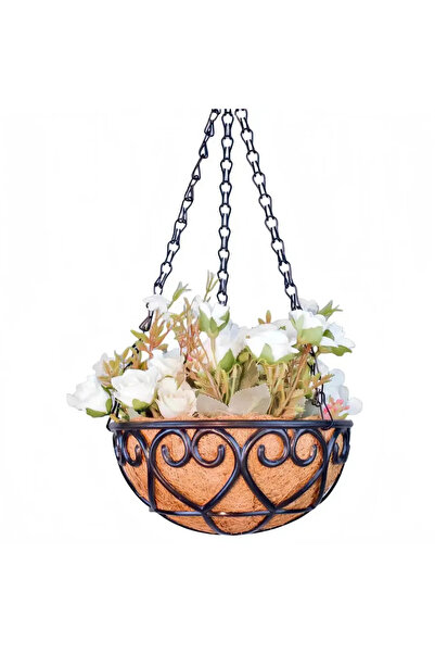 Choice G3263A سلة معلقة 8 بوصة 12 بوصة أصيص زهور نخيل جوز الهند أصيص زهور داخ...