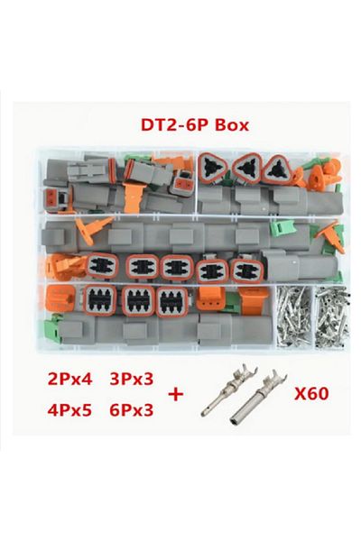 AOKIN 250pcs 188/250pcs Deutsch DT Series Connector Assortment, Size 16 Stamped Contacts, Waterproof Autom
