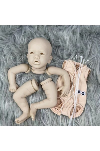 MRB With Blue Eyes Unpainted Doll Kit MRB 19 Inch Vinyl Reborn Doll Kit Aleyna Lifelike Unfinished Unpai