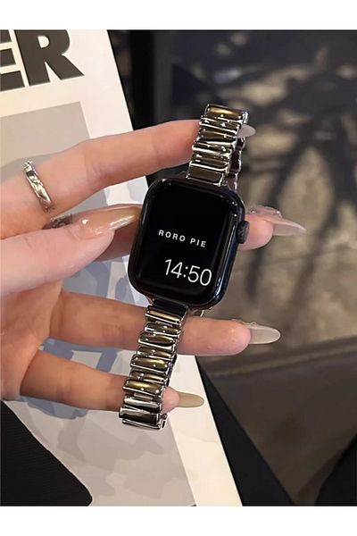 Choice 38 or 40 or 41mm Silver Luxury Metal Band For iWatch Ultra 10 9 8 7 SE 6 5 4 Slim Girl Bracelet Stra