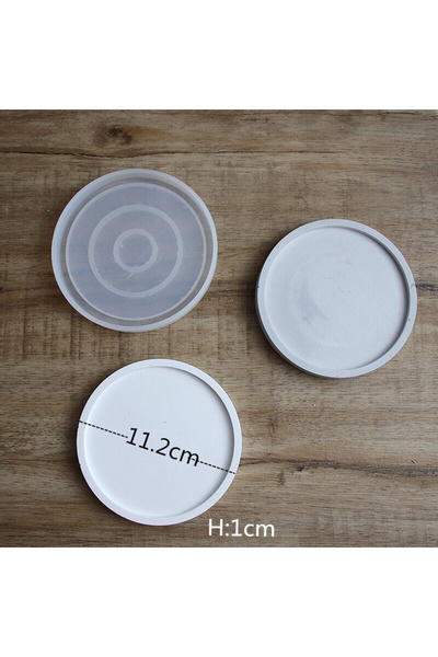 Choice5 قالب صينية أسمنتية مستديرة مقاس 11.2 سم، صينية مجوهرات من راتنج الإيب...