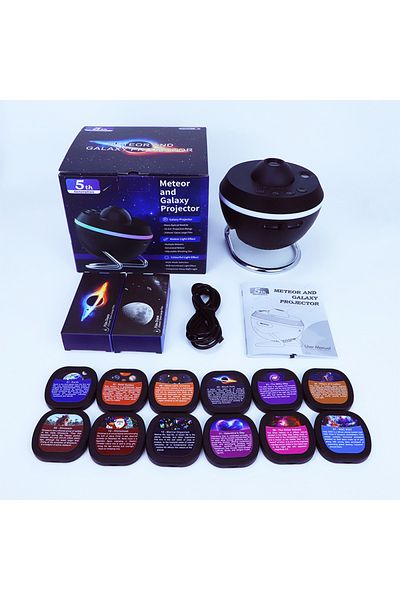 Choice Black Newest Meteor 13 In 1 Ultra Clear Galaxy Projector Ultra Clear Night Light Lamp Rotary Space B