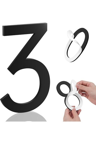 Choice أرقام منازل 4.0 مم، 5 بوصات، 3-5 بوصات، 5 بوصات، أرقام منازل حديثة ذاتية اللصق من الأكريليك