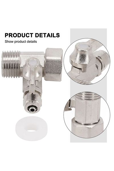 Choice RO Feed Water Adapter 1/2\" To 1/4\'\' With Shut-Off Ball Valve Tap Tee B Cold Hot Water Pipes Ho...