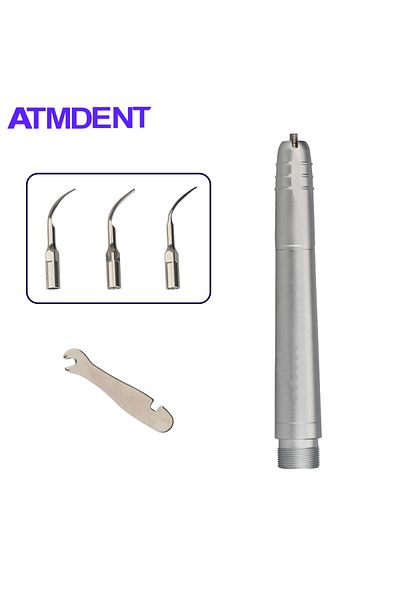 Choice 2Holes Dental Ultrasonic Air Scaler with 3 Tips Scaling Handpiece Frequency Pneumatic Scaler 2/4 Hol