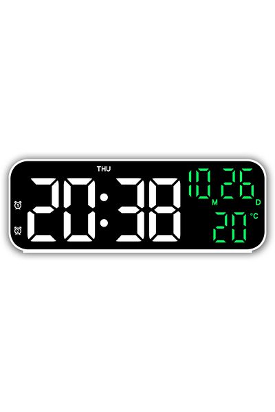 Choice A2 9 Inch Voice Control Digital Alarm Clock Date Time Temperature Display Countdown Dual Alarms 12/2