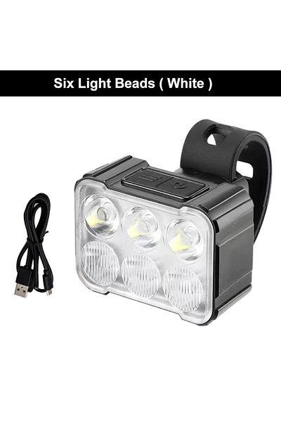Choice 6 Light Beads White Red/White Cycling Taillight 6 lamp Headlight Bicycle Lights Bike Safety Warning