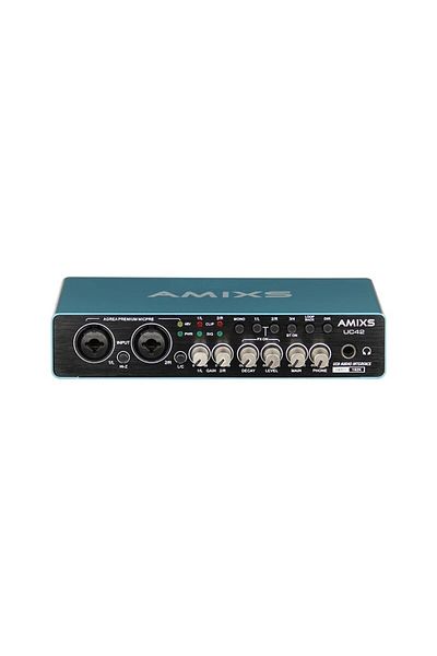 Choice BLUE AMIXS UC42 Audio Interface for Recording Computer Free Drive USB External Sound Card for Pc Aud