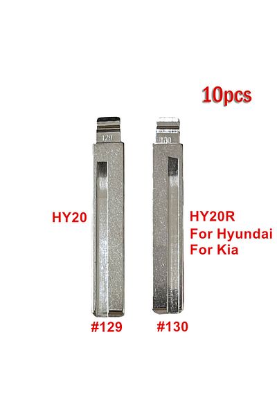Choice NO.129 10pcs KD VVDI Remote Car Key Blade Blank Key Uncut Blade #129 #130 HY20 HY20R Replacement Car