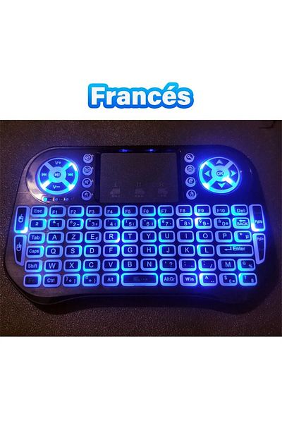 Yitukeji French Wireless Bluetooth Mini Keyboard 2.4G Dual Mode Backlit English Russian French Spanish Portug