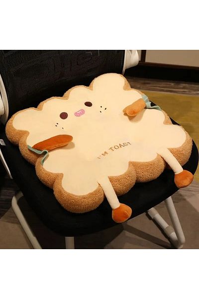 Choice Cute 1pc Simulation Bread Toast Cushion Stuffed Memory Foam Pillow Sofa Chair Decor Seat Cushion Cut