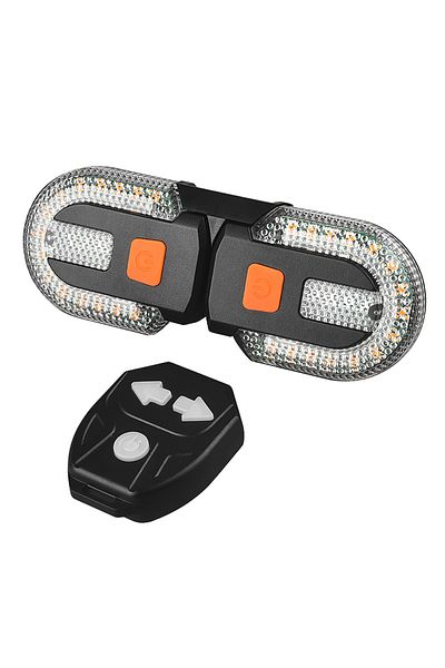 Choice black Bicycle Turn Signal Light Wireless Remote Control Taillight LED Warning Tail Lamp USB Recharge