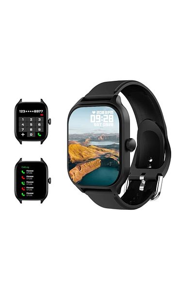 LAXASFIT BlackBK LAXASFIT H9 Smartwatch Dial to Answer Calls Calorie Tracking Heart Rate Blood Oxygen Monitor