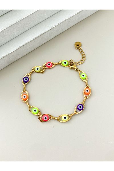 Choice B0110-02-lightcolo A high-end Italian charge vintage stainless steel multi-color eye tennis leg chai