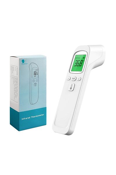 AIQUE White Medical Household Infrared Forehead Digital Non-contact Laser Thermometer LCD Baby Adult Fever