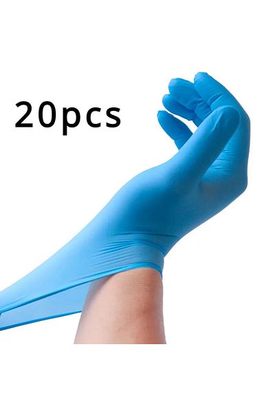 Choice L blue-20PCS 100/50/20PCS Disposable Blue Nitrile Gloves Kitchen Waterproof Household Cleaning Glove