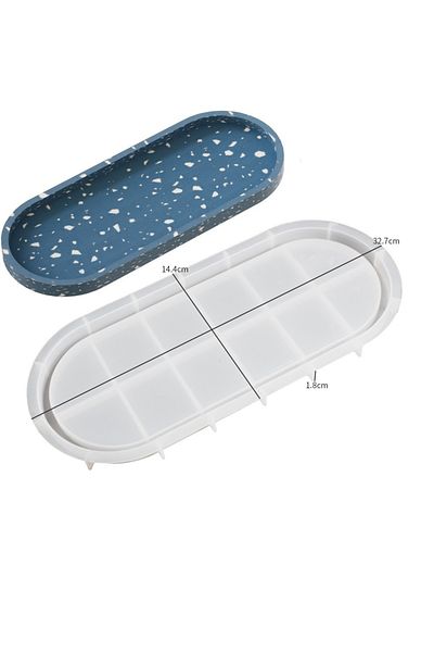 Choice 01 Oval Tray Silicone Molds for Concrete, Plaster, Ornament, Jewelry, Epoxy Resin, and Storage with