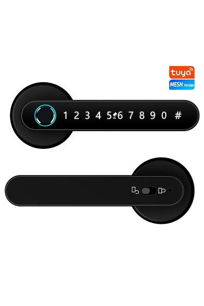 YRHAND H24 TY YRHAND Tuya BLE Biometric Handle Smart Fingerprint Lock With IC Card Password Mechanical Key
