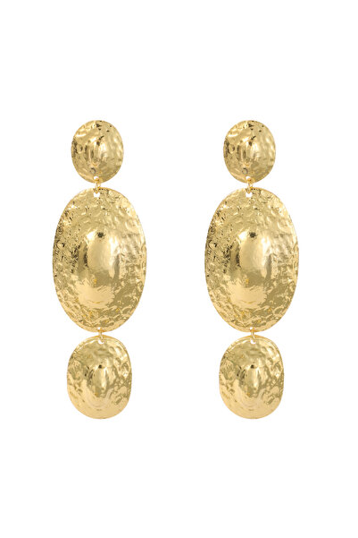 Choice أقراط فيداوا ذهبية/فضية بتصميم عتيق على شكل بيضاوي من سبيكة معدنية، بت...