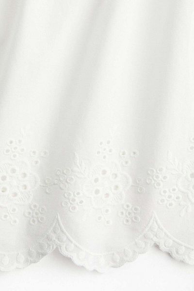 H&M Embroidered Tie-strap Top