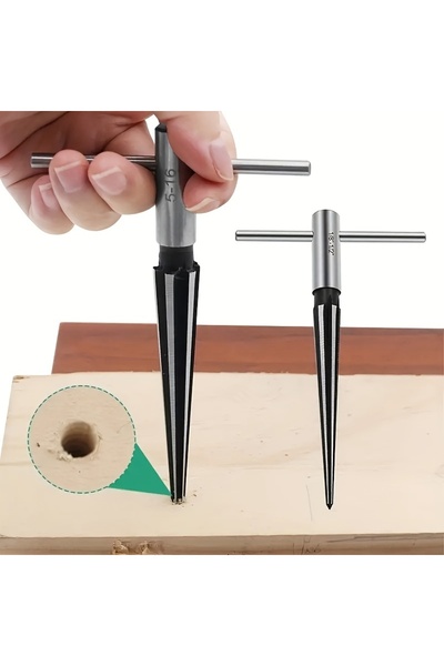 Choice مخرطة مخروطية مقاس 5-16 مم، مخرطة معدنية يدوية مقاس 3-13 مم و5-16 مم لإزالة النتوءات، مخرطة يدوية ذات ثقب دبوس مكبرة لـ W