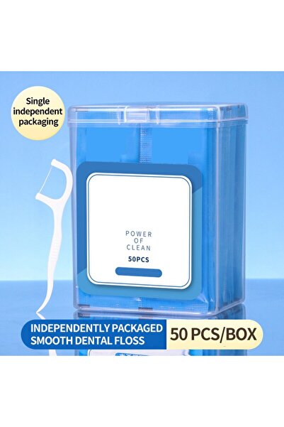 Choice5 صندوق واحد يحتوي على 50 قطعة من خيوط تنظيف الأسنان البلاستيكية بنكهة ...