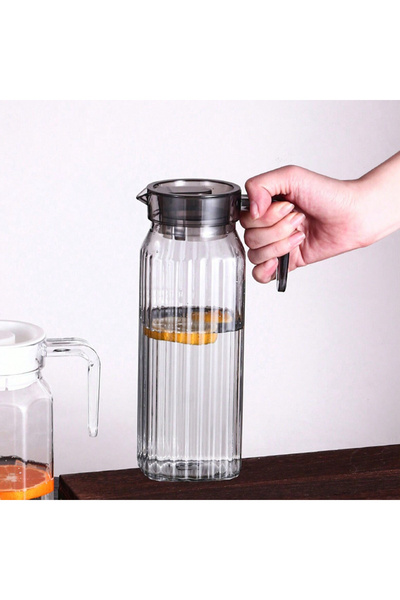 Choice إبريق ماء بلاستيكي شفاف سعة 1.1 لتر رمادي اللون، غلاية شاي حليب سعة كب...