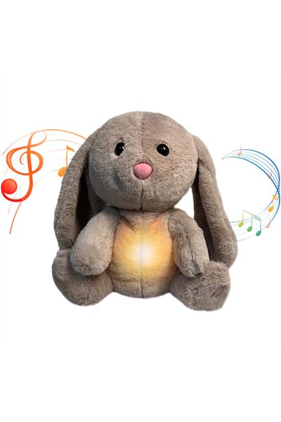 Choice Coffee 1pc, 11.8in Breathing Teddy Bear, Four-speed Adjustment, Music, Breathing, Rhythm, Light, The