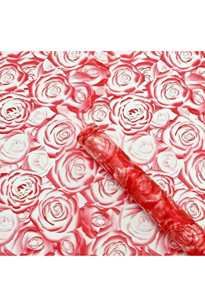 Choice ورق تغليف الزهور باللون الأحمر، 20 قطعة، حافة ذهبية، وردة على الطراز ا...