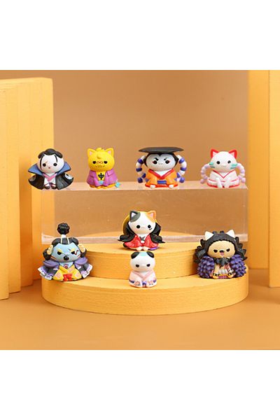 Choice 8 Pcs 8 Pcs/Set Wanno Country Mini One Piece Cos Cat 4cm Figure Third Generation Kaidou Jinbe Cake D