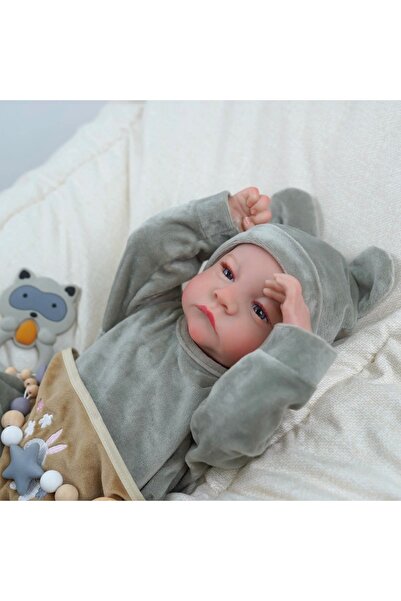 MRB دمية فتاة من الفينيل بعيون مفتوحة MRB 43 سم دمية ليفي أويك ريبورن ذات العيون الزرقاء المفتوحة ذات البشرة المطلية ثلاثية الأبعاد