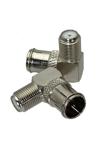 Choice 1pcs Quick Slide-on Push-on F TV Male Plug To F TV Female Jack in Series Right Angle RF Adapter C...