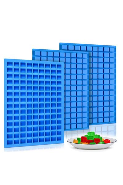 Choice 001blue-3pcs 1/3pcs 126 cavity square candy silicone mold mini chocolate, hard candy, ice cubes, pud
