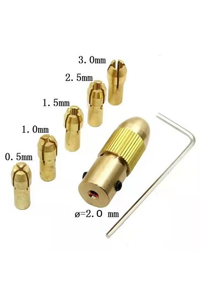 Choice 7pcs 2.0mm Mini Drill Chucks Adapte 7Pcs/set 0.5-3mm（Inner 2mm）Small Electric Drill Bit Collet Micro