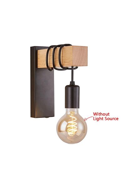 Choice Black Retro Wood LED Wall Lamp E27 220V 110V Industrial Night Loft Light Fixtures Live Room Bedside