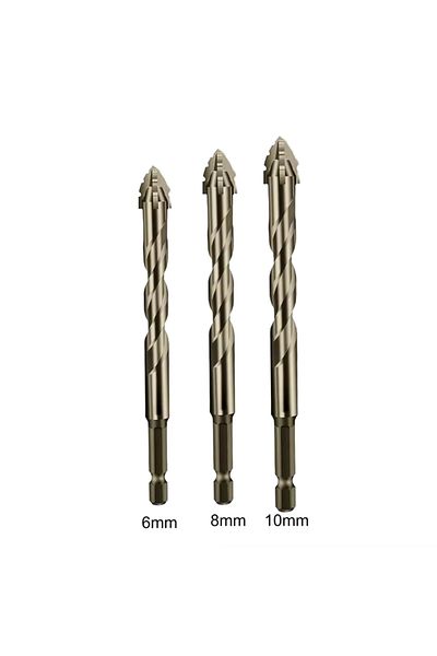 PINTUDY 3pcs 3PCS/set Eccentric Drill Bit Set Four-Edge Serrated Drill Bits High Hardness Bevel Tip Serrated
