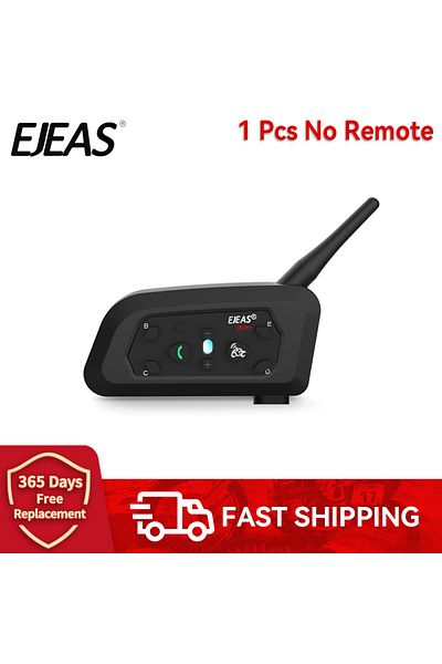 EJEAS 1 PCS No Remote New Upgrade EJEAS V6 PRO Motorcycle Helmet Intercom Bluetooth Headset for 6 Rider Co