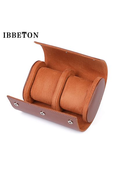 Choice brown-02 IBBETON 3-Slot Watch Roll Travel Case Portable Vintage Leather Watch Display Case Watch Sto