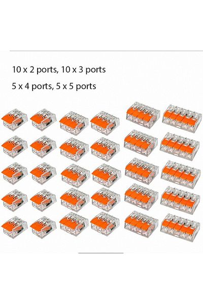 Choice 30pcs orange 30 Pcs 32A Wire Connectors Compact Splice Connectors Quick Cable Connectors Light Termi