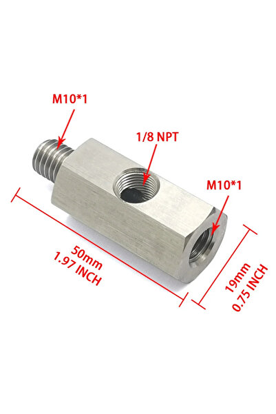 Choice مستشعر ضغط الزيت الفضي، محول M10x1.0 إلى M10x1.0، فتحات جانبية، تغذية ...