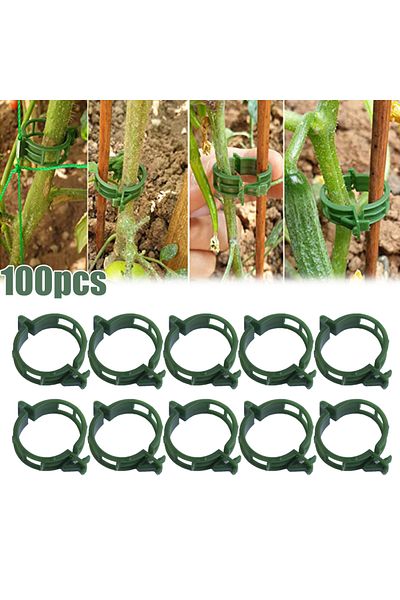 Choice 100pcs 100 PCS Plant Support Clips Plastic Ties Trellis Stake Clips Garden Veggie Tomato Greenhouse
