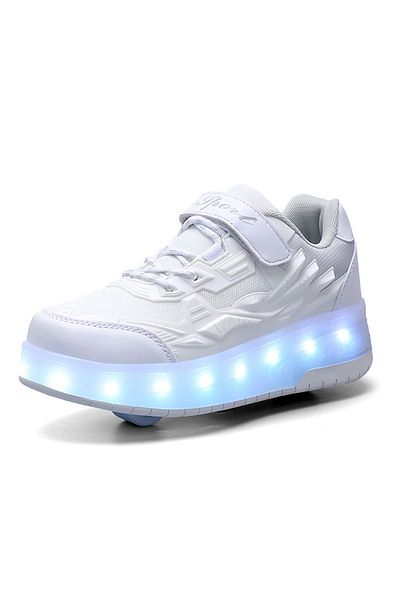 ETG Roller Shoes USB Charge Girls Boys Sneakers with Wheels LED Roller Skates Shoes