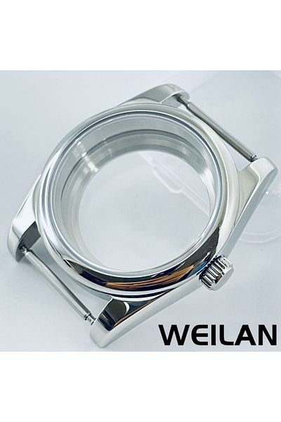 ANGLANG 36mm Nh34 Nh35 Nh36 Glass Back B3 36mm 40mm Silver Watch Case Waterproof Sapphire Crysta Fit Nh34 Nh