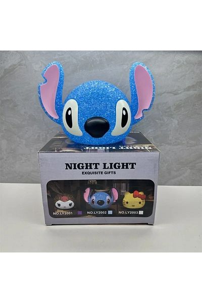 Choice as show Disney Lilo & Stitch Particle Projection Night Light Anime Figure Stitch LED Doll Desk Lamp