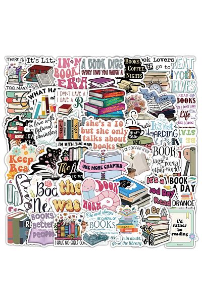 GSF 50PCS 50pcs Cartoon Book Worm Book Reading Stickers Notebook Diary Motorcycle Skateboard Computer De