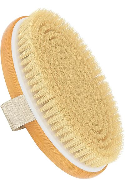 Choice Champagne Dry Body Brushes, Exfoliating Body Scrubbers, Natural Bristles For Dry Skin, Improve Circu
