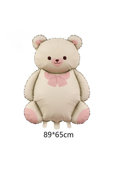 Choice بالونات هيليوم على شكل دب كريمي غير لامع من رقائق معدنية على شكل دب وك...