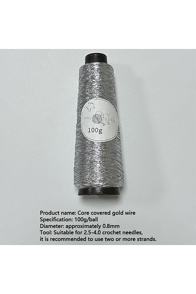 Choice A 0.8mm 100g/Roll Gold Silver Yarn Cross Stitch Thread Hand Woven Crochet Beach Bag Embroidery Line.